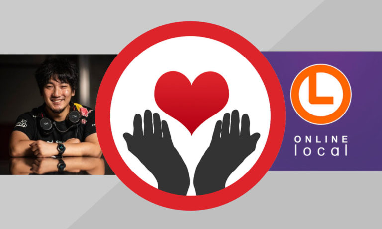 daigo, the logo for the online local, and a pair of hands holding out a heart