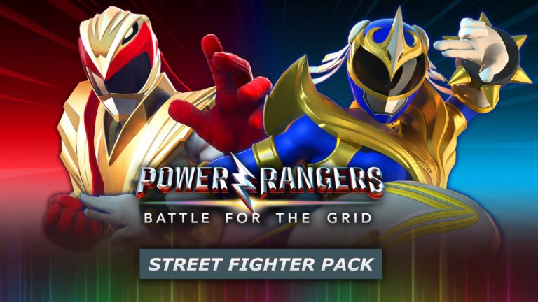 the promo image for ryu and chun li's inclusion in power rangers: battle for the grid, featuring both characters in their ranger getups