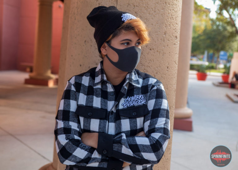 jasmine "kurominah" martinez modeling some combo breaker swag; photo courtesy of @SpinInfinite