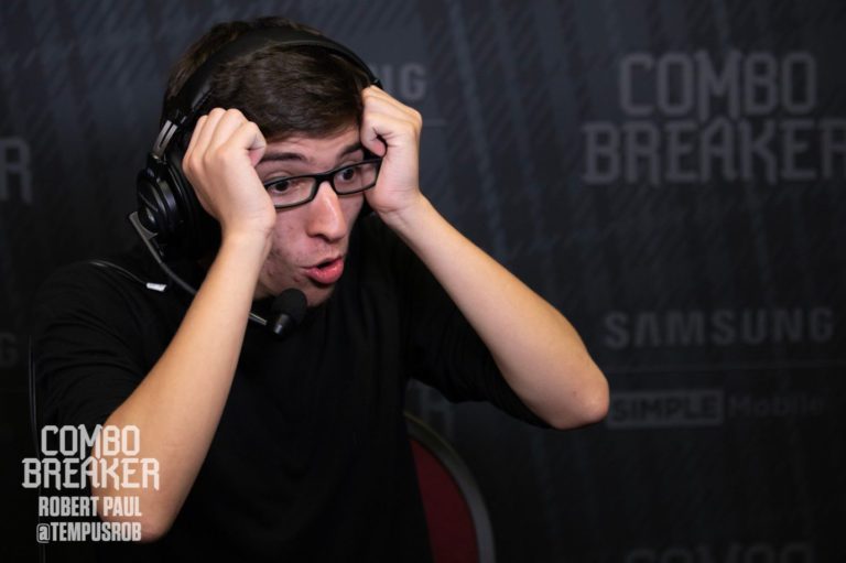 alex "cookie" shaw, apparently in the middle of having his mind blown at combo breaker